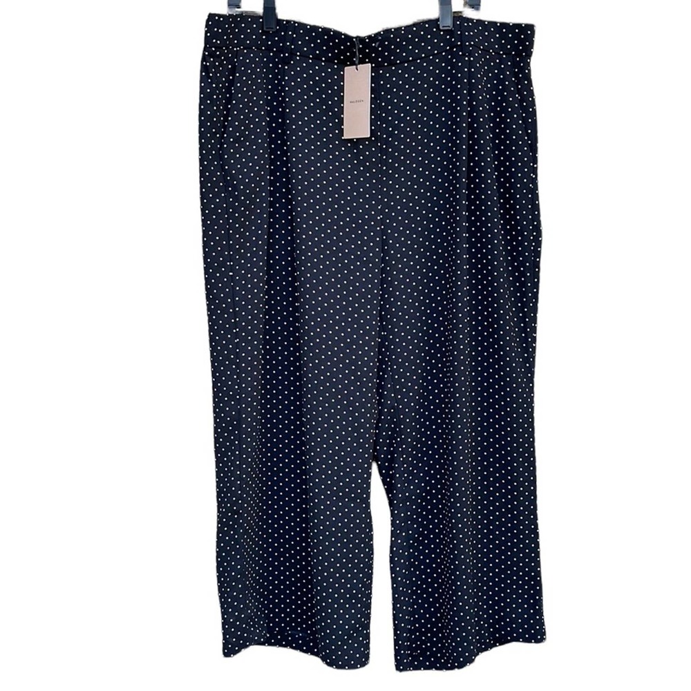 Halogen black & white polka dot pull-on pants size 1X NEW